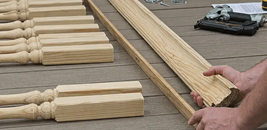 Handrail installation materials and wood components for stair rail work in Eugene, OR
